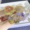 rhinestone Rings luxury big flower gold silver Ring women high quality lucky side stone nice Fashion mixed different styles wedding jewelry color keep