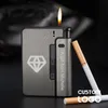 Laser engrave Customized Automatic Popup Box Cigarette Tobacco Storage Men ing Case Nice Gift 220707