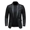 Anzug Übergroße Lederjacke Business Fashion Herren Vegane Jacke Herren Slim Fit PU Lederjacke Anzug für Herren S5XL 220816