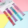 Glitter Silicone Watch Strap para Apple Watch Series 7 6 5 SE 4 3 Limpar Jelly Watchband Banda Iwatch Band 41mm 45mm 40mm 44mm 38mm 42mm Bandas Bling Bracelet Acessórios