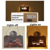 Halloween Door Sign with Lights Wooden Happy-Halloween Porch-Sign Horror Pumpkin Hanging Decor for Indoor Outdoor Home Wall