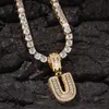 Colliers pendants Collier de nom de nom personnalisé sur mesure LETTRE DE Bubble personnalisée 18k Gold Sier Hip Hop Diamond Chain pour hommes femmes az en6056470