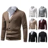 Maglioni da uomo Abbigliamento da uomo Cardigan Tasca filettata Moda casual Cappotto maglione con scollo a V in maglia sottile di alta qualitàUomo