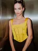 Corset Top Satin Y2K Tank Square Collar Crop Summer Sleeveless Backless Camis Club Sexy Outfits Streetwear Clothes 220325