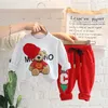 Abbigliamento per neonato Tuta Primavera Autunno Vacanze Abbigliamento firmato per bambini T-shirt a maniche lunghe per cartoni animati Pantaloni Set da due pezzi