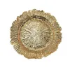 1PC Reef Charger Plate Plastic Decorative Service Plate Gold Silver Dinner Serving Wedding Christmas Decor Table Place Setting 220307