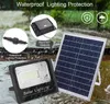 120W Projecteurs de rue à énergie solaire 196 LED 5500 Lumens IP65 étanche extérieur avec éclairage de sécurité à télécommande pour jardin de cour
