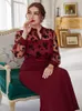 Plus Size Dresses Clearance Price Women 2022 Spring Red Casual Chic Elegant Long Sleeve Evening Party Large Maxi ClothingPlus Elro22