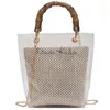 Summer Wooden Handle Acrylic Women's Bag Luxury Brand Handbag for Women Transparent Bags Chain Beach Shopping Bag Wallet 220512