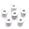 Silver Color Metal 18MM Ginger Snap Button Base Charms for DIY Snaps Leather Bracelet Jewelry Making Accessorie