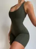 Tricoté côtelé moulante combinaison femmes sans manches licou Fitness barboteuses femmes combinaison salopette pour femmes 220704