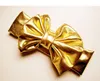 Hair Accessories Metal Color Bow Hairband Bronzing Headband Baby Metallic Big Bowknot Elastic Headbands Vintage Head Wrap