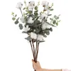 Dekorative Blumenkränze Zoll natürliche getrocknete Baumwollstiele Blume nordischer Stil künstliche Kugeln weiße HochzeitsdekorationDekorativ