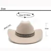 Yapay Yün Kadın Erkekler Batı Kovboy Şapkası Vintage Beyefendi Fedoras Hats Cowgirl Kilisesi Caz ​​Cap Sombrero Hombre