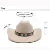 Artificial Wool Women's Men's Western Cowboy Hat Vintage Gentleman Felt Fedoras Hats Cowgirl Church Jazz Cap Sombrero Hombre