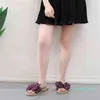 Sandalias y zapatillas de lino dulce para mujer, lindo punto de onda coreana, moda antideslizante, suela gruesa, zapatos para el hogar, verano W220408