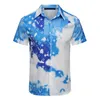 Herr t-shirts designer skjorta casual mode affären hawaiian blommig tryck brev v siden bowling skjort skjortor polo skjorta kläder asiatisk storlek m-3xl