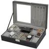 Boîte à bijoux de montre en cuir PU, boîte de rangement organisateur haut de gamme, étui pour montre bijoux ornement cercueil boîtes de conteneurs portables28346659853