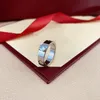 Dames Designer Ring Liefhebbers Ring Heren Fashion Sieraden enkele diamant wit zilveren roosgoed roestvrijstalen sieraden ontwerpen groothandel op verlovingsringen voor vrouwen