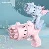 Forniture per feste a sublimazione 10 fori Gatling Bubble Maker Blue Pink Automatic Bubble Machine Gun Estate Giocattoli all'aperto per bambini Bolle di sapone Regalo per bambini