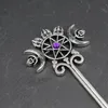 Hårklämmor Barrettes Ethic Dragon frisörer Silver Ax Sword Accessories Witch Snake Triple Moon Pentagram Hairpin Stickhair261Z