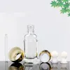 Droper Gold Cap Transparent Glass Pipette Bottle Refillable Compact för parfym Essence Essential Oil Reagent Aromaterapi Pipettes flaskor YF0074