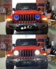 Luzes diurnas led para jeep wrangler farol led 2007-17 rubicon drl lâmpada de sinal de volta de feixe alto lente do projetor olho de anjo