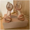 أحذية STILETTO SANDALS للسيدات Gianvito Rossi المصمم الفاخر الرمز البريدي عالي الكعب أحذية الجودة من الجلد الأصلي من المألوف 10 سم كعب روما الصندل