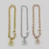 Europe America Fashion Style Men Lady Women Titanium steel 18K Gold Thick Chain Bracelet With G Initials Heart Pentagram Charm