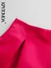 Kpytomoa dames chique mode front geplooide Bermuda shorts vintage hoge taille rug zipper vrouwelijke korte broek mujer 220527