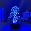 Nachtlichten 3D LED Light Lamp Genshin Impact Eula Acryl -spel