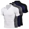 Rashguard Sporting Fitness Shirt Compression Running Zipper T-shirts extensibles Bodybuilding Gym Chemises de basket-ball à manches courtes 220614