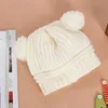 Cappello da neonato in tinta unita Cappello da bambina con pompon lavorato a maglia morbido Cappellino da berretto per bambini autunno inverno caldo