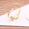 Cluster Rings Design Copper Zircon Gold Color Open Adjustable Finger Fine CZ Lucky Birthday Party Fashion Jewelry GiftCluster ClusterCluster