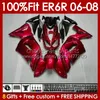 OEM Fairings Zestaw dla Kawasaki Ninja ER6 650 R ER 6 F 650R ER6F 06 07 08 Body 139NO.70 650-R ER 6F ER-6F 2006 2008 2008 650r-ER6F 06-08 Otrzymanie formy Bodowar