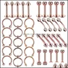 Jewelry Eyebrow Jewelry Body 40Pcs Surgical Steel Bk Nose Tongue Bar Labret Piercing Set Horseshoe Ring Lot Pack Drop Delivery 2021 Eb40U