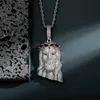 Naszyjniki wisiorek hip -hop mikro utwardzony sześcien cyrkonia bling lodowany Jezus kawałek wisiorki dla mężczyzn raper biżuteria dar pendant