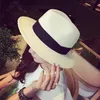 Women Vacation Wave Beach Hats Panama Wide Brim Straw Hat Summer British Style Sunshade Caps