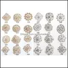 Jóias de broches de pinos 24pcs Rhinestones de cristal transparentes pinos de broche de ouro de noiva para kits de buquê de casamento DIY Drop entrega 2024601764