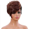 NXY Wigs Hairjoy Hainthetic Hair Burgundy Brown Short S على S -Women 220528