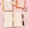 Bloc-notes PVC Transparent mignon petite marguerite cahier 6 trous feuilles mobiles coquille Journal planificateur bureau papeterie fournituresbloc-notes