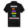 Plus Size 3XL Men Custom Company Team P o Text Design Printed work Short Sleeve Top DIY Man Unisex Shirts Male 220623