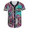 Autumn Man Sports Colored Pattern Tshirt 3D Printed Harajuku Music Party Punk Rock Big Size 5xl Baseball Shirt 220623