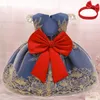 Girl's Dresses Baby Girls Christmas Dress 3 6 9 12 18 24 Months Toddler Born Lace Princess 1 Year Old Birthday Party CostumeGirl's