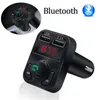 車のBluetooth 5.0 FMトランスミッタワイヤレスアダプタMic Audio Receiver Auto MP3プレーヤー2.1AデュアルUSBファーストチャージャB2 x2 C4