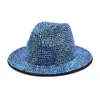 Breda Brim Hats Rhinestone Performance Unisex Hat Fedoras Jazz Party Club Men for Women and Wholesale Tophat SCOT22