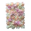 Dekorativa blomkransar Konstgjorda väggpaneler 40 X 60 cm Blommatta Sidenros för bakgrund BröllopsdekorationDekorativ