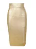 Women Women Summer Fashion Fashion Sexy Gold Bronzing Bandage Skirt Designer Night Club Bodycon Lápis Faldas 46cm 220623