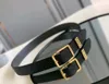 Men Gold Buckle Belt Reversible Leather Belt 3.5cm Designer Belts