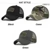 Ny Tactical Army Mesh Cap Men Women Camouflage Baseball Caps USA American Flag Embroidery Breattable Summer Cap